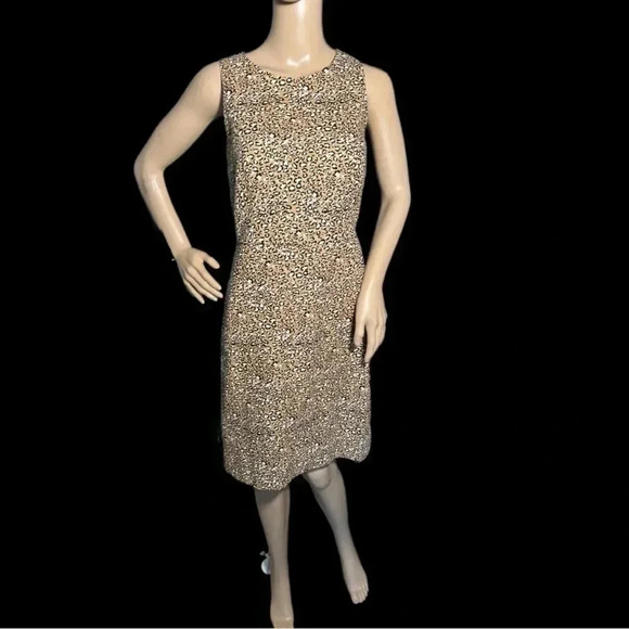 NWT J. CREW Basketweave Sleeveless Sheath Dress Leopard Print Women’s Sz 2 XS/S - Picture 4 of 14